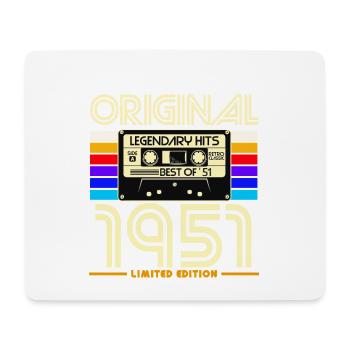 Original 1951 Retro Cassette Tee - Tapis de souris (format paysage) - blanc - Devant