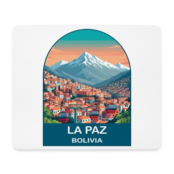 La Paz Bolivia Cable Car Vintage Travel Art - Mouse Pad (horizontal) - white - Front