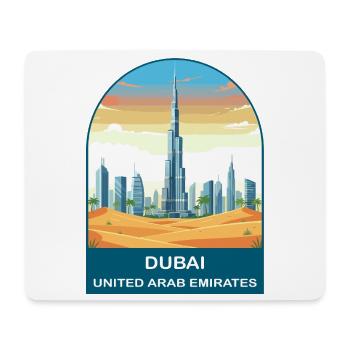 Dubai UAE Burj Khalifa Vintage Travel Poster - Mouse Pad (horizontal) - white - Front