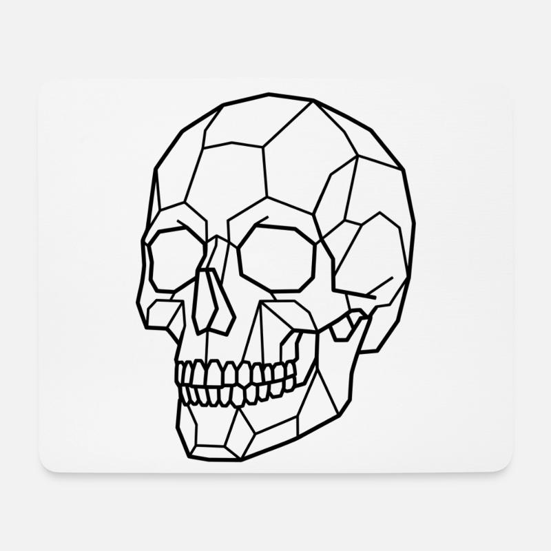 Geometric Skull - Mousepad (Querformat) - Weiß
