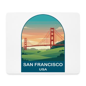 San Francisco USA Vintage-Reiseplakat - Mousepad (Querformat) - Weiß - Vorne