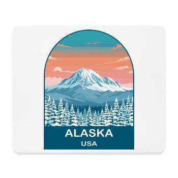 Art d’affiches de voyage vintage Alaska USA - Tapis de souris (format paysage) - blanc - Devant
