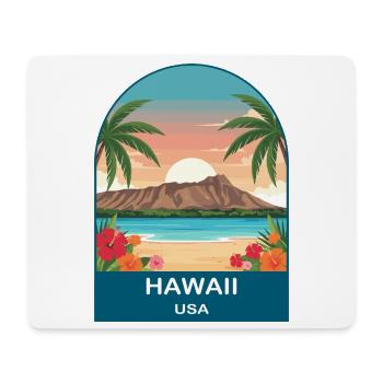 Hawaii USA Vintage Travel Poster Art - Mouse Pad (horizontal) - white - Front