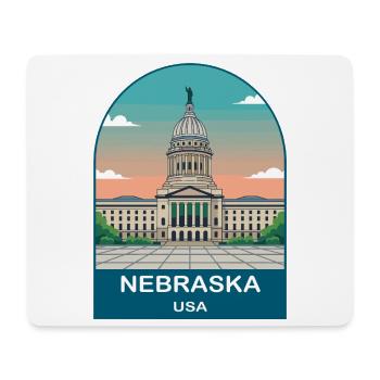 Nebraska USA Vintage Travel Poster Art - Mouse Pad (horizontal) - white - Front