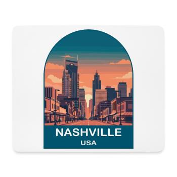 Nashville USA Vintage Travel Poster Art - Mouse Pad (horizontal) - white - Front