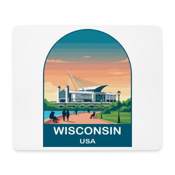 Wisconsin USA Vintage-Reiseplakat-Kunst - Mousepad (Querformat) - Weiß - Vorne