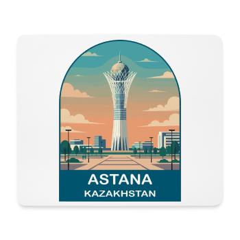 Affiche de voyage vintage Bayterek d’Astana Kazakhstan - Tapis de souris (format paysage) - blanc - Devant