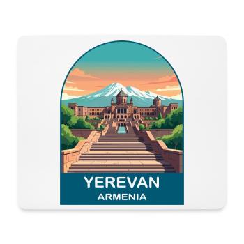 Jerewan Armenien Berg Ararat Vintage Reisekunst - Mousepad (Querformat) - Weiß - Vorne