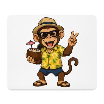 Tropical Monkey Party - Ambiances Hawaii - Tapis de souris (format paysage) - blanc - Devant