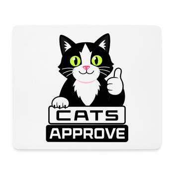 Cat Approval with Thumbs Up Cats Approve - Mouse Pad (horizontal) - white - Front