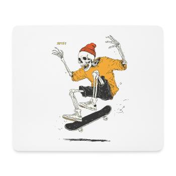 Skelett-Skateboarder Winterlook - Mousepad (Querformat) - Weiß - Vorne