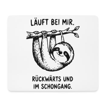 Schleichender Sloth: Rückwärts im Schongang - Mousepad (Querformat) - Weiß - Vorne