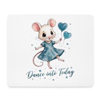 Dancing Mouse with Heart Balloons - Mouse Pad (horizontal) - white - Front