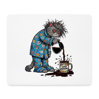 Bonjour Chat - Tapis de souris (format paysage) - blanc - Devant