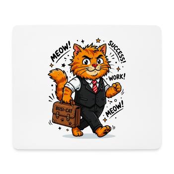  Fleißiger Business-Kater mit Aktentasche - Mousepad (Querformat) - Weiß - Vorne