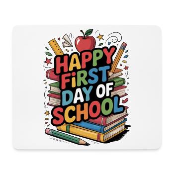 Happy First Day of School Books - Mouse Pad (horizontal) - white - Front