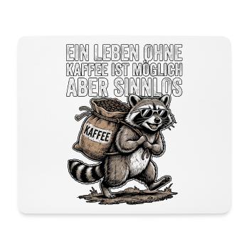 Kaffee Waschbär - Mousepad (Querformat) - Weiß - Vorne