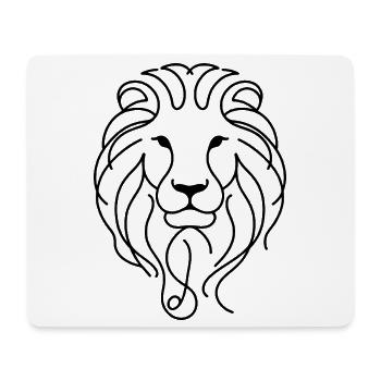 Löwenkopf One Line – süßes Löwenmotiv - Mousepad (Querformat) - Weiß - Vorne