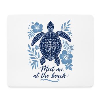 Meet me at the Beach – Schildkröte im Mandala-Stil - Mousepad (Querformat) - Weiß - Vorne