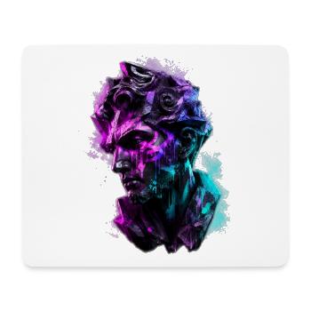 Neon Statue Antike Büste Vaporwave Cyberpunk - Mousepad (Querformat) - Weiß - Vorne
