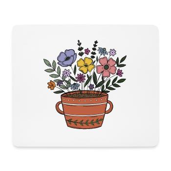 Blume - Mousepad (Querformat) - Weiß - Vorne