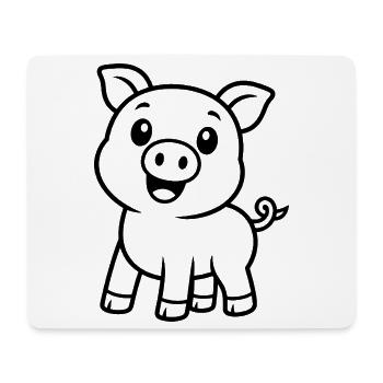 Happy piggy animal motif - Mouse Pad (horizontal) - white - Front
