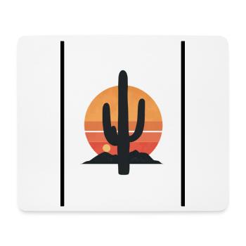 Wüstensonne Kaktus Silhouette - Mousepad (Querformat) - Weiß - Vorne