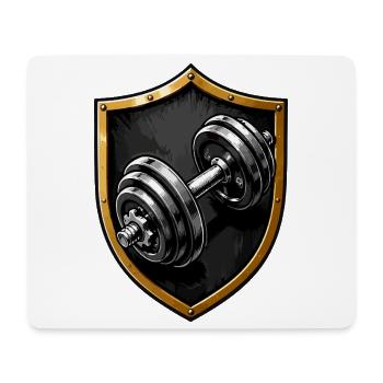 Shield of Power Dumbbell Logo - Mouse Pad (horizontal) - white - Front