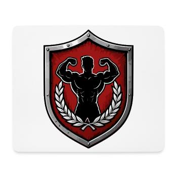Power Shield Muscle Power Emblem - Mouse Pad (horizontal) - white - Front