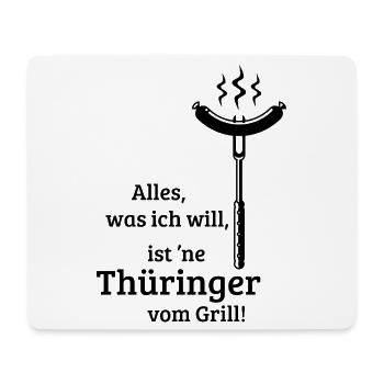 Eine Thüringer vom Grill! (Bratwurst Grillen / B) - Mousepad (Querformat) - Weiß - Vorne