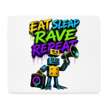 Eat Sleep Rave Repeat Graffiti Robot - Mouse Pad (horizontal) - white - Front