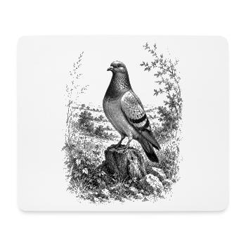 Colombe fière dans la nature dans un style de dessin détaillé - Tapis de souris (format paysage) - blanc - Devant