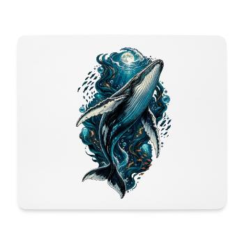 Mondlichtwal im Tiefsee-Traum - Mousepad (Querformat) - Weiß - Vorne