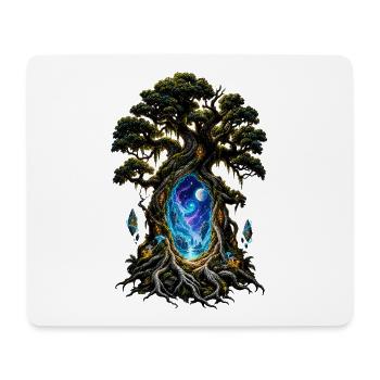 Weltenbaum Portal Nacht - Mousepad (Querformat) - Weiß - Vorne