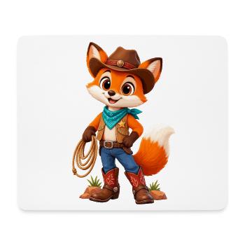 Fuchs Cowboy Lasso - Mousepad (Querformat) - Weiß - Vorne