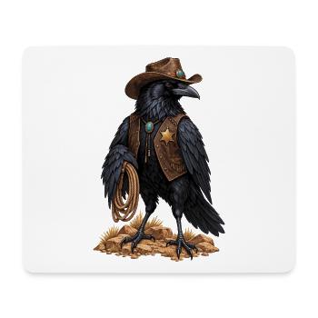 Raben Sheriff im Westernstil - Mousepad (Querformat) - Weiß - Vorne
