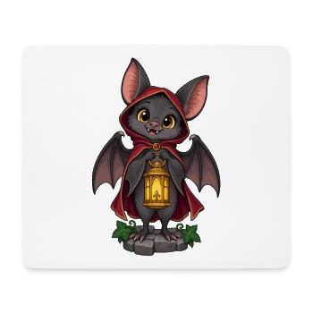 Spukfledermaus mit Laterne - Mousepad (Querformat) - Weiß - Vorne