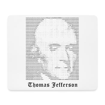 Thomas Jefferson ASCII Kunst - Mousepad (Querformat) - Weiß - Vorne