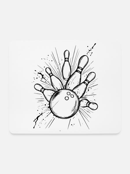 Bowling - Mousepad (Querformat) - Weiß