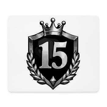 15 Schild mit Krone und Lorbeer - Mousepad (Querformat) - Weiß - Vorne