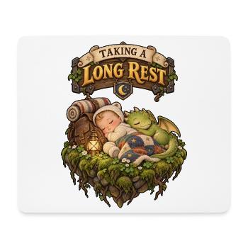 Taking a Long Rest – Baby & Drache RPG Humor - Mousepad (Querformat) - Weiß - Vorne