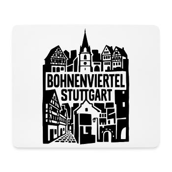 Bohnenviertel Stuttgart Skyline Silhouette - Mousepad (Querformat) - Weiß - Vorne