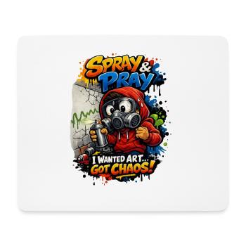 Spray & Pray Ich wollte Kunst Vot Chaos Graffiti - Mousepad (Querformat) - Weiß - Vorne