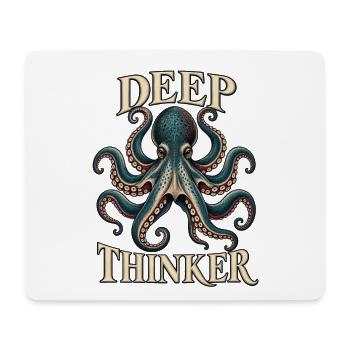 Deep Thinker – Vintage Oktopus - Mousepad (Querformat) - Weiß - Vorne