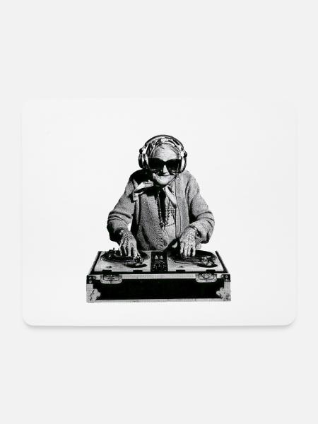 DJ Oma - Mousepad (Querformat) - Weiß