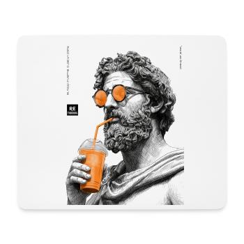 Thinking and drinkin - Mousepad (Querformat) - Weiß - Vorne