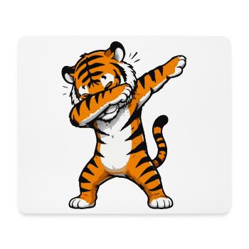 Tiger Dab Aufdruck - Mousepad (Querformat) - Weiß - Vorne