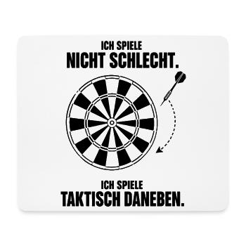 Taktisch daneben Dartspieler Ausrede Humor Spruch - Mousepad (Querformat) - Weiß - Vorne