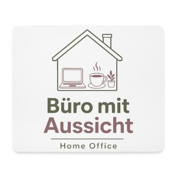 Büro mit Aussicht Home Office - Mousepad (Querformat) - Weiß - Vorne
