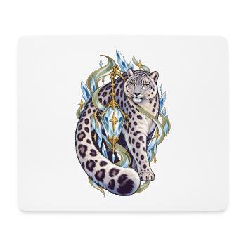 Kristall Leopard Fabelwelt - Mousepad (Querformat) - Weiß - Vorne